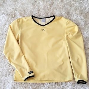 Sporthill "Run" Top .  Yellow with black piping trim at neckline and wrists.